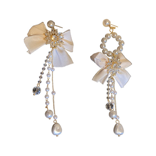 Silver needle diamond geometric love flower earrings Dongdaemun fashion design tassel earrings earrings temperament earrings for women