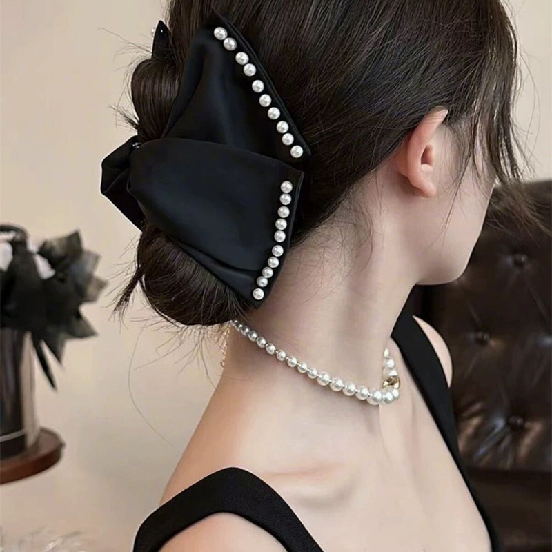 french fabric nail pearl simplicity grip all-match elegant retro barrettes graceful and fashionable hairpin shark clip hair accessories