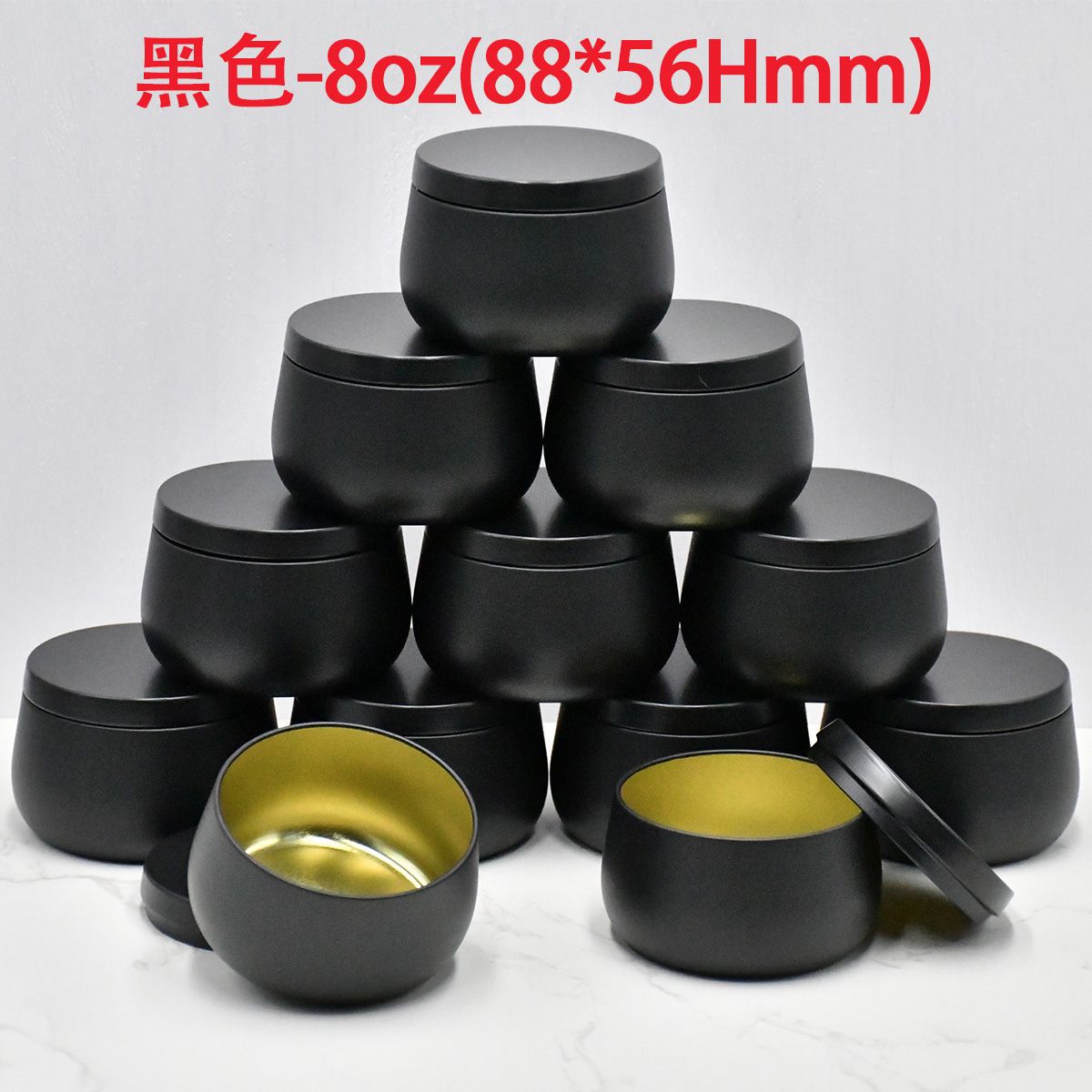 Tarro de Hojalata para Velas Aromáticas 8 oz Forma Abombada para Dulces y Regalos