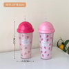 Cute cup with glass, cartoon glass stainless steel, wholesale