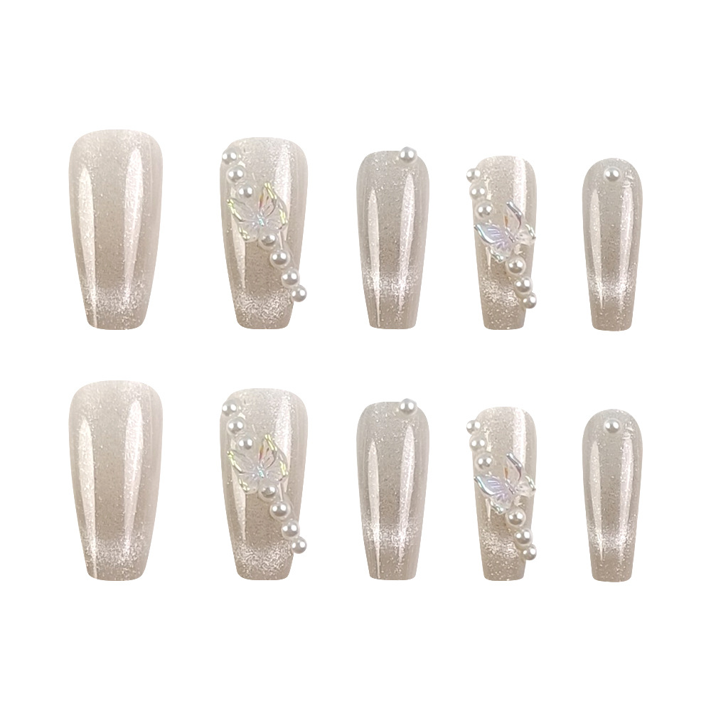 Luz suave y refrescante para usar uñas de perla de ojo de gato parche de manicura de moda de una atmósfera suave manicura falsa