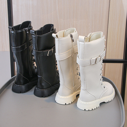 Children's boots, new style, Korean style, England style, high boots, little girl boots, autumn and winter plus velvet princess boots.