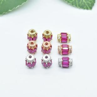18k color-retaining real gold-plated micro-inlaid zircon lantern barrel beads diy bracelet beads jewelry accessories clothing accessories