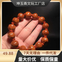 橄榄核手串 蒜头核梅林 铁核橄榄胡雕素核素串铁核 男女款