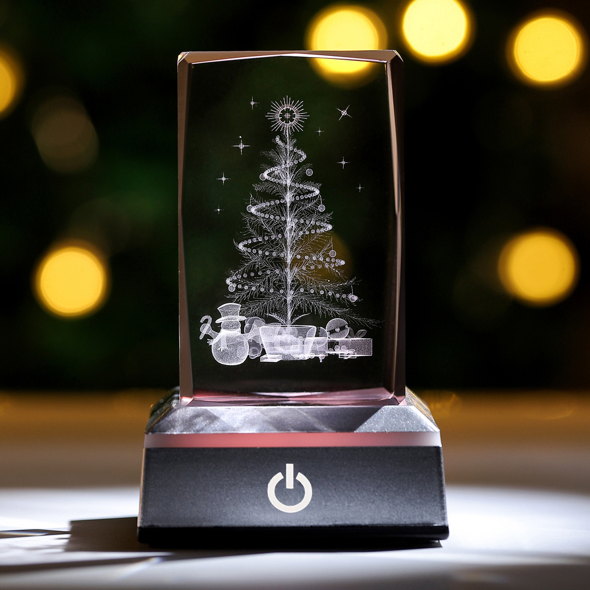 Transfronterizo al por mayor 3D animal Jesús Rosa cuboide adornos de cristal táctil sensible color cumpleaños regalo del Día de San Valentín