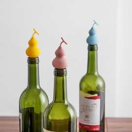 2022年葫芦造型酒瓶塞创意硅胶密封保鲜瓶盖香槟红酒瓶装饰塞跨境