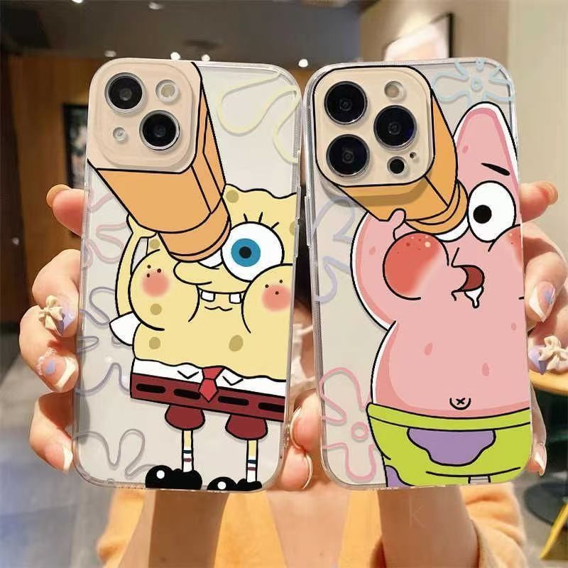 海绵宝宝派大星适用iPhone16Pro手机壳苹果14Plus可爱13透明12新8