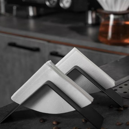 Stainless steel filter paper holder v60 hand-brewed coffee filter paper holder conical fan-shaped bar coffee shop filter paper storage rack