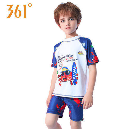 361 children's swimsuit boys and girls baby split swimsuit children's medium and large children's one-piece long and short-sleeved beach swimsuit