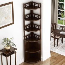 室内落地实木转角柜拐角置物柜客厅卧室多层墙角柜角落书架储物架