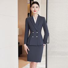 灰色西装职业装女2025新款美容师工装珠宝店酒店前台工作服气质