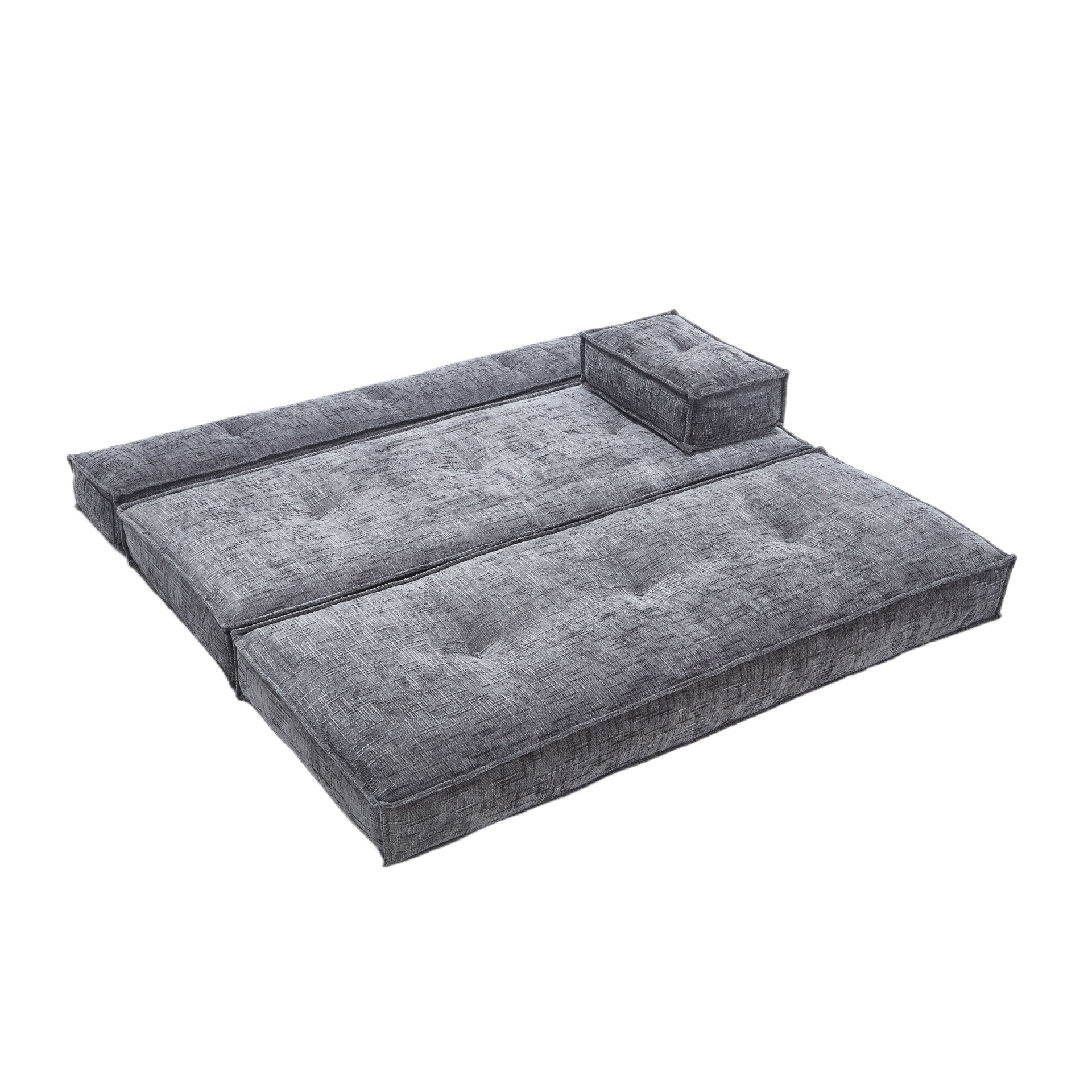 Red sofá cama plegable para sentarse y acostarse, sala de estar pequeña para el hogar doble de tres personas tela sofá módulo de estilo medieval image 4