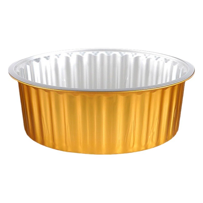 Одноразовые алюминиевой фольги Ланч-бокс круглый золотой бумажная коробка Коммерческая коробка на вылет упаковочная коробка запеченный рис коробка без морщин запечатанный Оловянная бумажная коробка