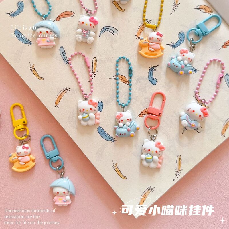 Cute Animal Series Keychain Pendant Cartoon Schoolbag Pencil Bag Hanging Decoration Student Girlfriend Gift Wholesale