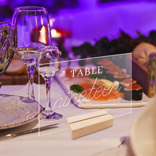 BT054 acrylic rectangular table plate wedding table number plate dining table plate banquet DIY wooden base seat plate