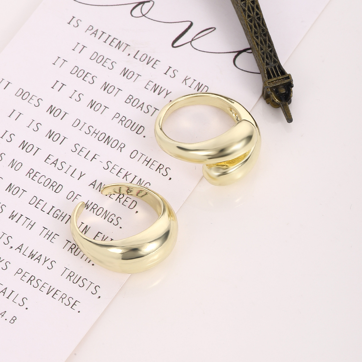 Simple Style Geometric Alloy Plating Artificial Pearls Womenu0027S Open Ring 3 Pieces