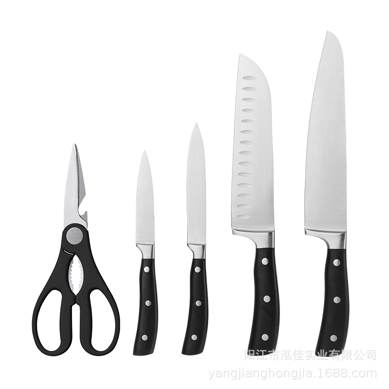 Cross-border single steel head tool set steel head ABS handle Western style stainless steel chef knife sharp commercial chef knife