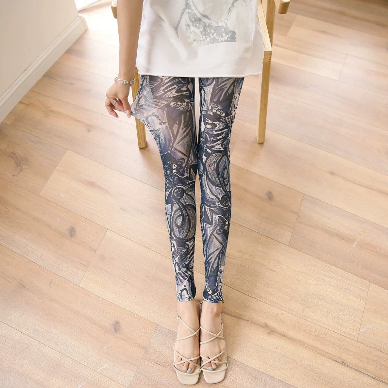 Лет leggings сверхтонкие летом, шёлковые брюки, облегающие