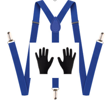 Tirantes azules preciosos + guantes negros