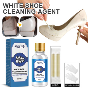 Jue-Fish White Shoe Cleaner Removes Stains, Brightens Shoe Edges, Removes Yellowing, Cleans and Whitens White Shoes, Cross-Border Bestseller