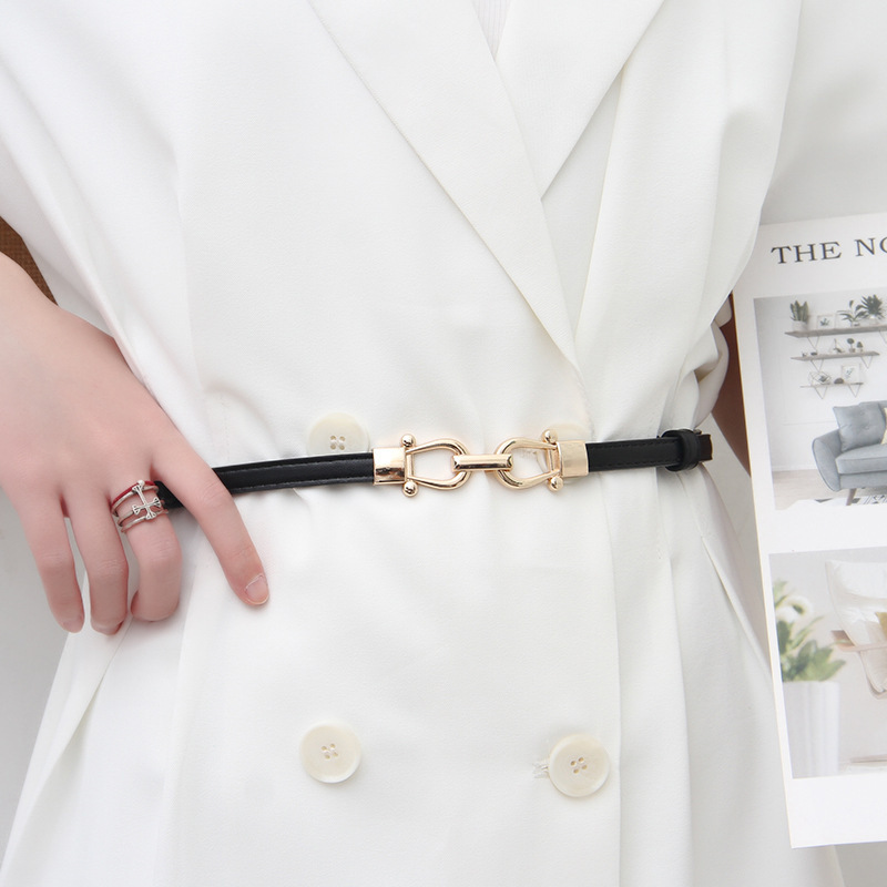 Thin Belt Women's Decorative Matching Skirt Suit Shirt Dress All-match Adjustable Stretch Buckle Small Belt Women