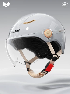 Yinglan Helmet Electric Vehicle Women's Motosiklet kaskı (dəbilqə) - 3c-cold-light-gray-hd-short-lens-new-national-standard-class-a-one-size-fits-all