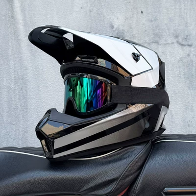 Motosiklet kaskı (dəbilqə), 3C Certified Off-Road Motorcycle Helmet - gray-stealth-666-color-mirror-s