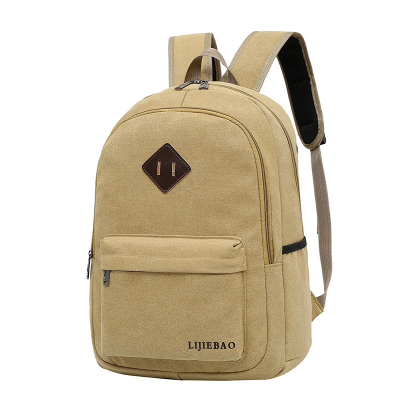 Mochila de lona soporte impreso logo coreano Escuela Secundaria estudiante mochila ocio gran capacidad mochila de viaje al por mayor