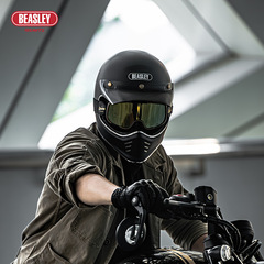 BEASLEY Motorbike Helmet, Harley Bike Retro Full-face Bluetooth All-season Safety 3C Certified