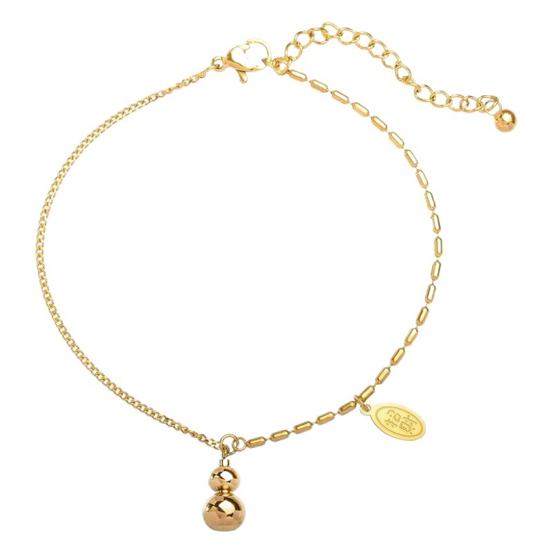 Lucky Calabash tobillera mujer nuevo estilo chapado en oro de 18 quilates sexy moda nicho no se desvanece