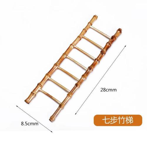 Wooden sashimi Japanese dish plating garnished with bamboo fence, Japanese bamboo raft decoration, barbecue platter garnish props