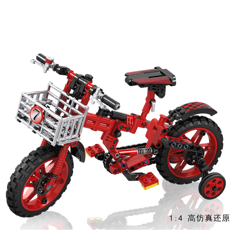 卫乐积木7064 科技机械 益智拼装拼插小颗粒积木玩具礼物儿童单车