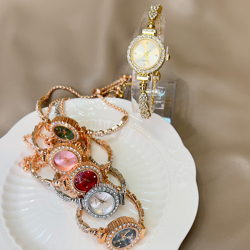 Round Pattern Women's Gender Lady Round One Piece Buckle Quartz Women's Watches