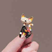 胸针别针高档女气质日韩复古黑色小猫领针配饰设计感小众西装胸花