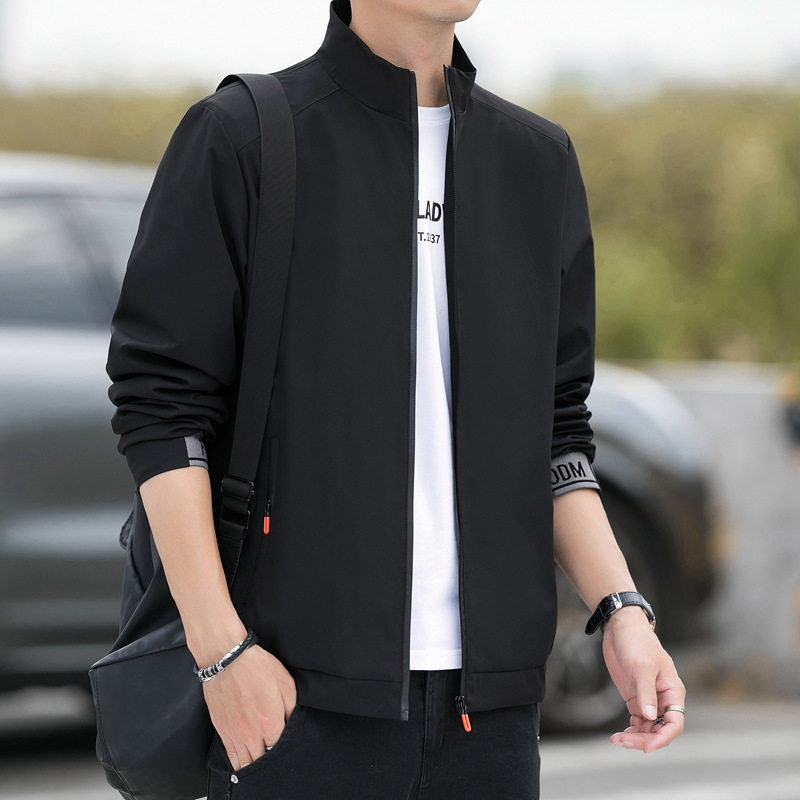 Primavera y otoño chaqueta de los hombres casual stand collar chaqueta suelta de deportes los hombres jóvenes y de mediana edad Fábrica de la chaqueta al por mayor