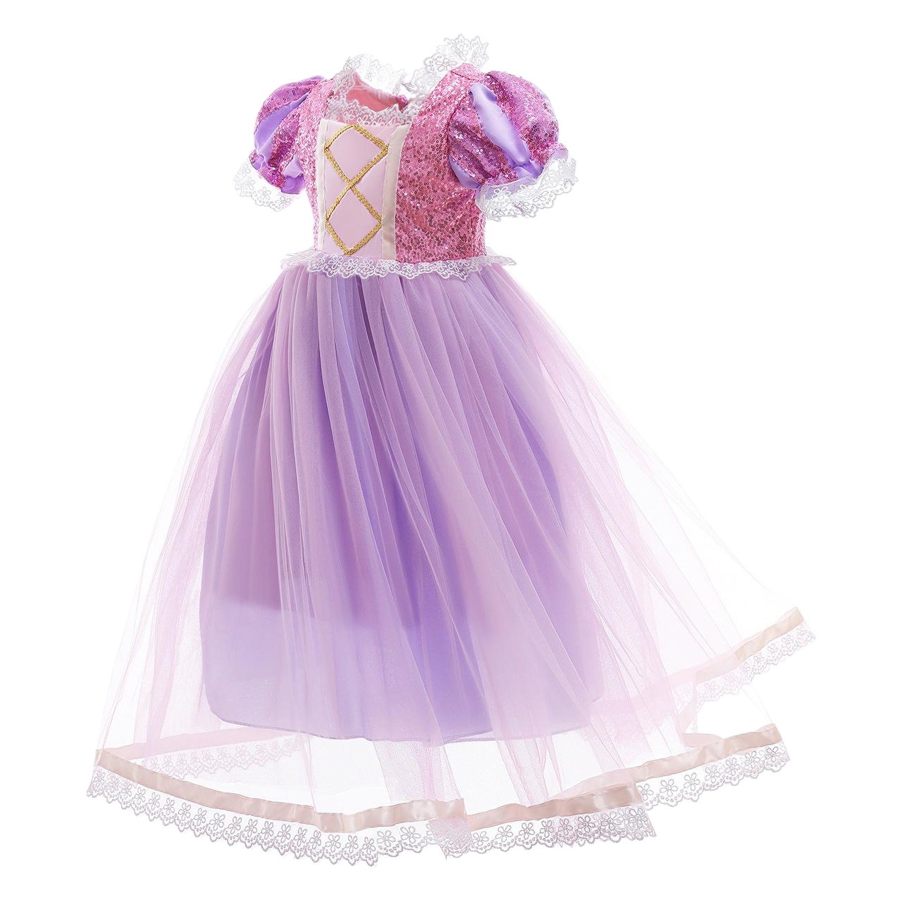 Vestido de princesa de comercio exterior Blancanieves vestido congelado vestido de niña vestido de princesa de pelo largo