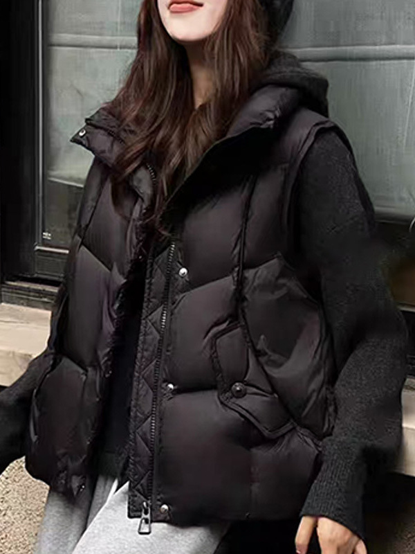 羽绒马甲设计感背心2025新款女羽绒外穿马甲轻薄修身羽绒服	冬季|undefined