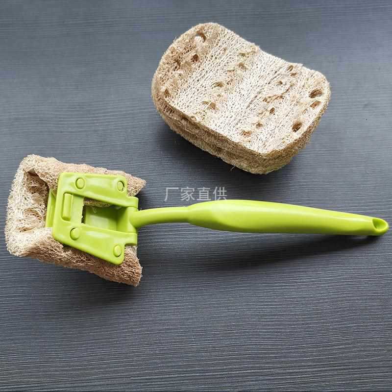 Loofah sponge washing pot brush bowl old loofah sponge washing bowl with handle long handle brush pot kitchen household supplies rag loofah tendon