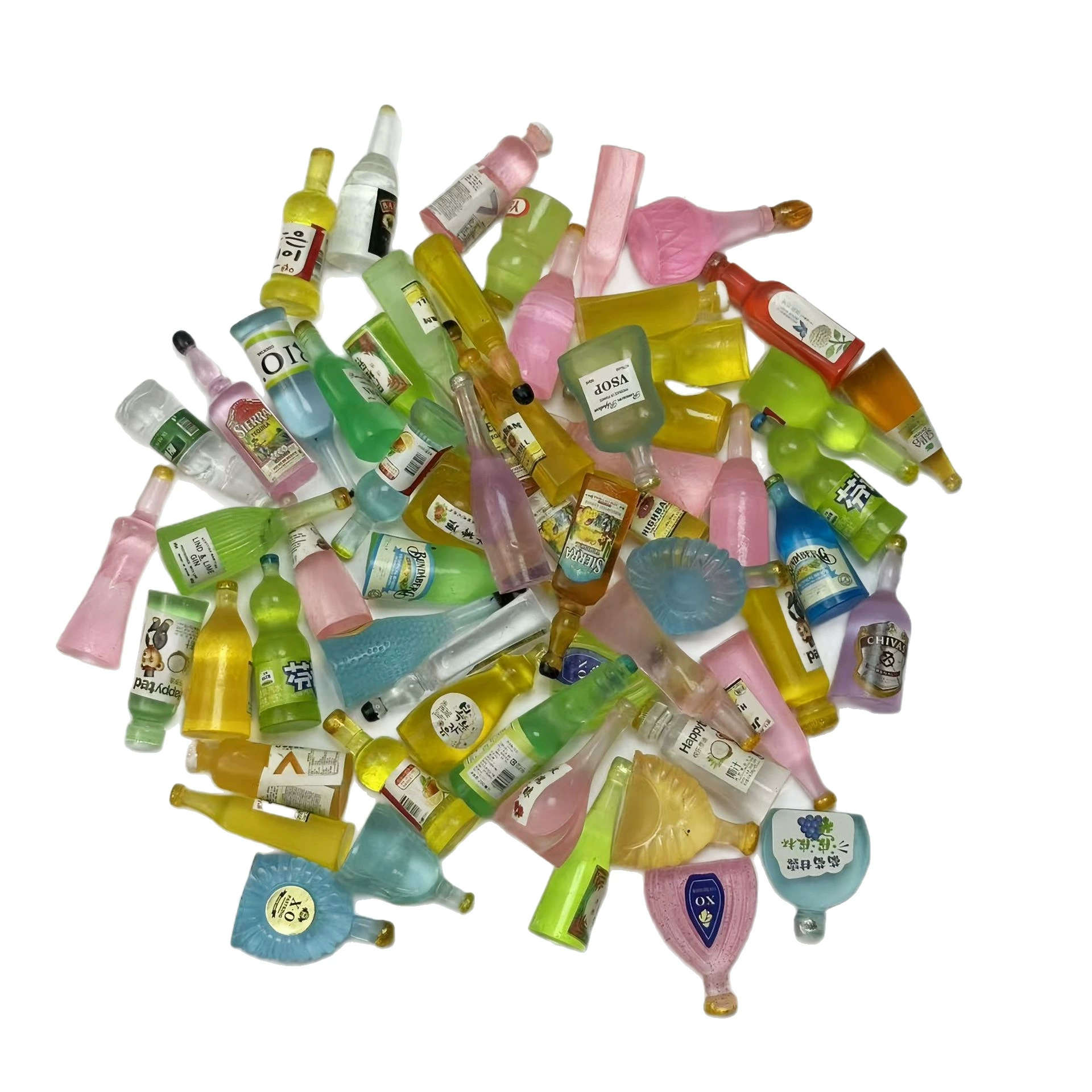 Small food play, bottle with accessories, accessory, handmade