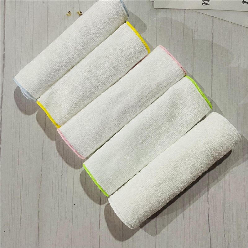 15*15 School pure white color side kindergarten small square towel cotton small towel baby saliva towel square towel