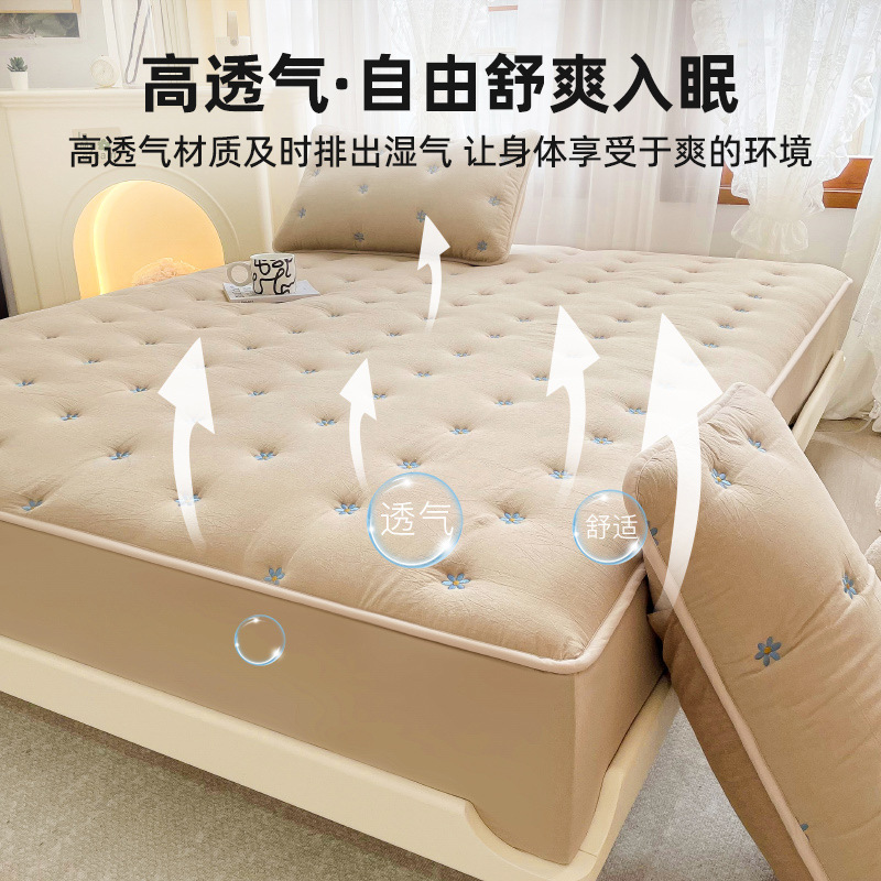 Colcha de cama de una pieza 2024 nueva funda protectora de colchón sábana engrosada funda de cama acolchada funda de colchón todo incluido