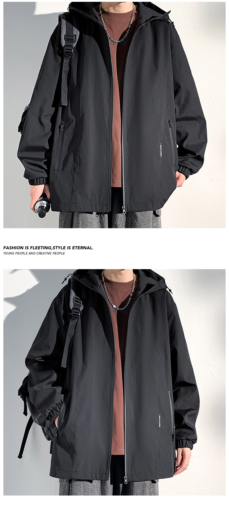Men's American Style Functional Hiking Workwear Jacket Spring Coat_voghion.com