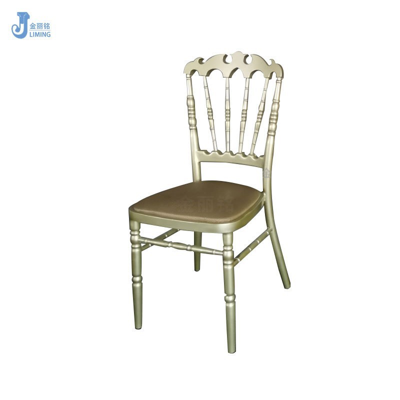 Silla de hotel al por mayor de fábrica Silla de boda de oro Silla de bambú de metal Silla de banquete Silla de Napoleón transfronteriza exclusiva