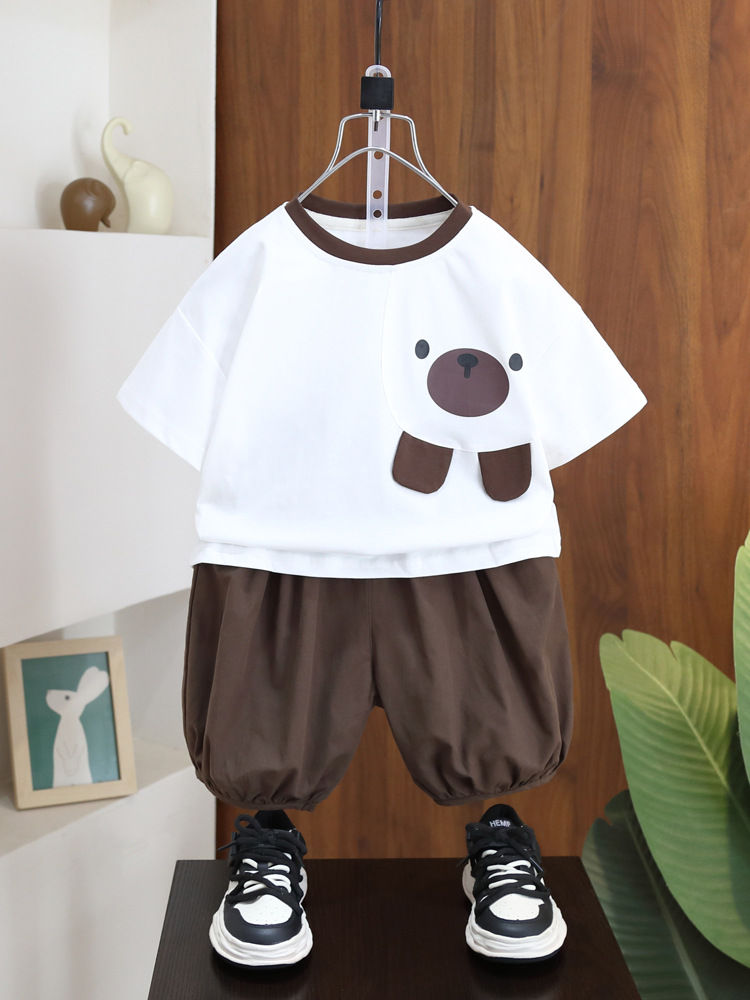 Conjunto de Verano para Niños 7237, Ropa de Verano de Manga Corta para Niños, Conjunto de Dos Piezas a la Moda para Bebés, Verano 2026