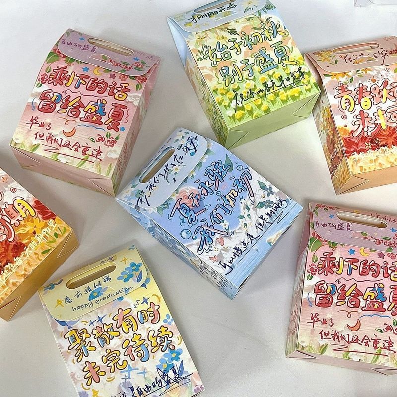 若者の油絵ギフトバッグポータブル diy 紙袋漫画イン収納ギフトキャンディ卒業シーズンギフト学生女の子|undefined