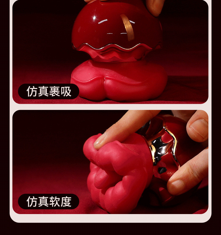 Macki Mouth Love Flower Sucking Tongue Licking Vibrator, Red, Button Control — detail image 27