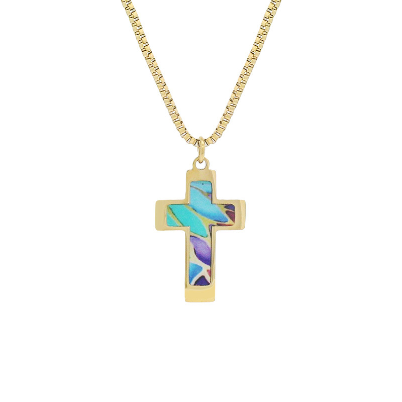 Collar de Cruz de Acero Inoxidable de Moda Xuping, Color Oro de 14k, Estilo Europeo y Americano, Joyería de Marca Moderna y Hip-hop para Mujer