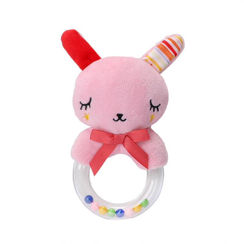 BBSKY - Sonajero de mano de felpa para bebés con diseño de caballito de mar y cerdito, transparente, al por mayor, educativo