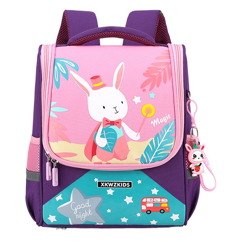 Peces naturales nuevos niños conejito bolsa de dibujos animados ligero gran capacidad kindergarten mochila al por mayor aguas abajo caliente