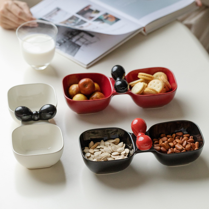 Plato de frutas de cerámica sala de estar mesa de té aperitivos semillas de melón bocadillos tazón de frutas paneles de dulces almacenamiento de entrada